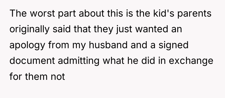 The worst part about this is the kid's parents originally...