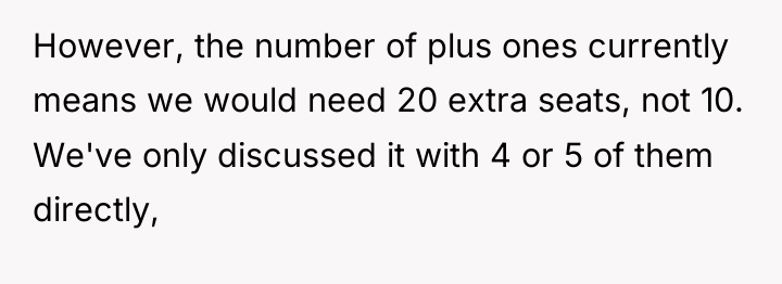 However, the number of plus ones currently means we would...