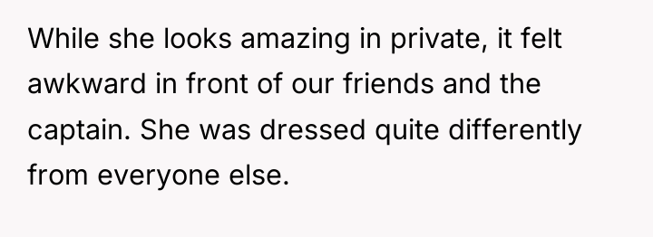 While she looks amazing in private, it felt awkward in...