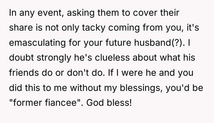 In any event, asking them to cover their share is...