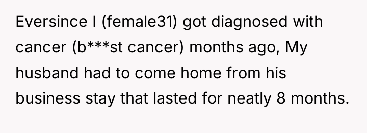 Eversince I (female31) got diagnosed with cancer (b***st cancer) months...