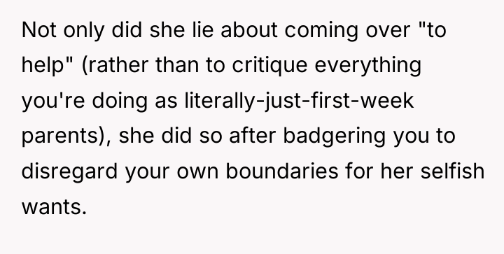 Not only did she lie about coming over "to help"...
