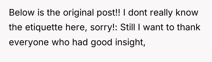 Below is the original post!! I dont really know the...