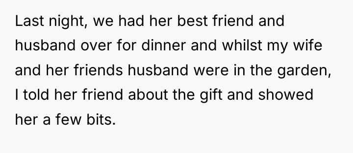 Last night, we had her best friend and husband over...