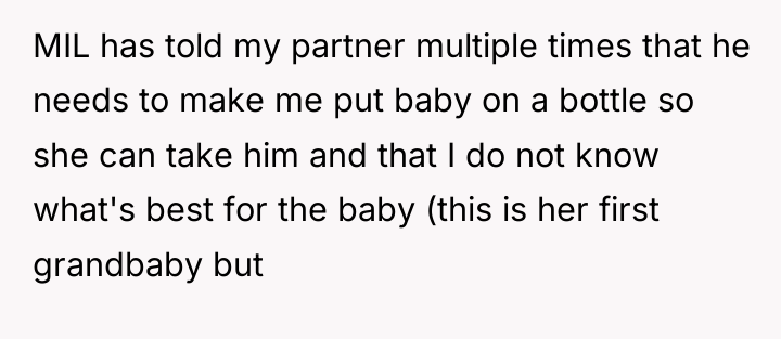MIL has told my partner multiple times that he needs...