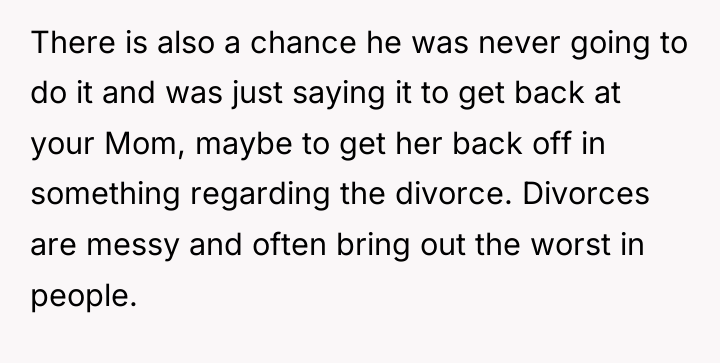 There is also a chance he was never going to...