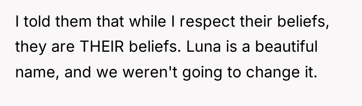 I told them that while I respect their beliefs, they...