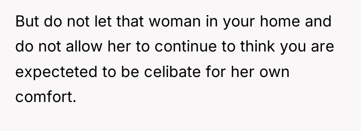 But do not let that woman in your home and...