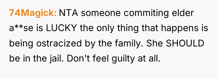 74Magick NTA someone commiting elder a**se is LUCKY the only...