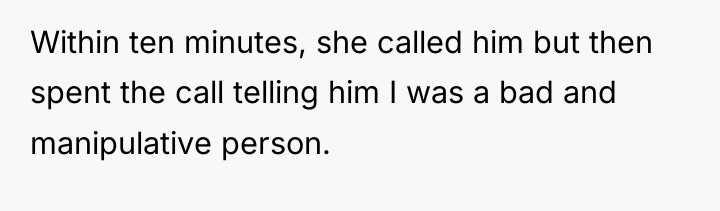 Within ten minutes, she called him but then spent the...