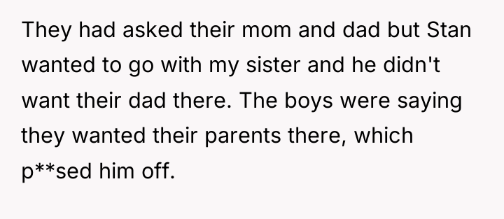 They had asked their mom and dad but Stan wanted...