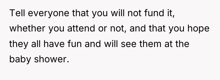 Tell everyone that you will not fund it, whether you...