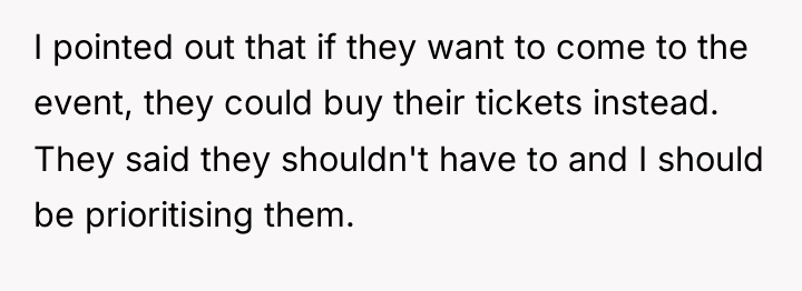 I pointed out that if they want to come to...