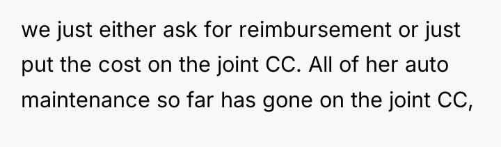we just either ask for reimbursement or just put the...