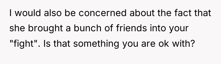 I would also be concerned about the fact that she...