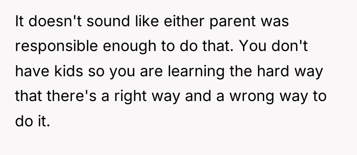 It doesn't sound like either parent was responsible enough to...