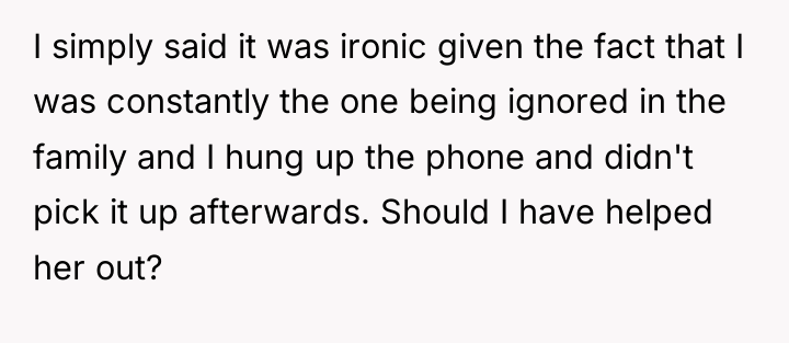 I simply said it was ironic given the fact that...