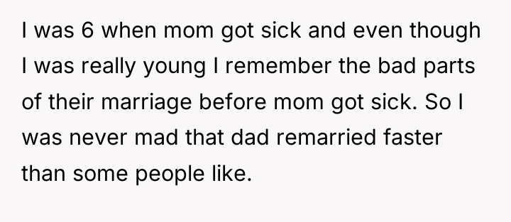 I was 6 when mom got sick and even though...