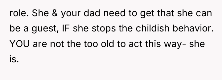 role. She & your dad need to get that she...