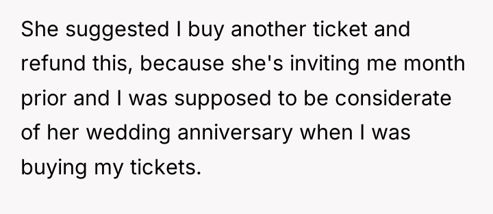 She suggested I buy another ticket and refund this, because...