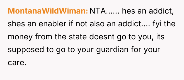 MontanaWildWiman NTA...... hes an addict, shes an enabler if not...