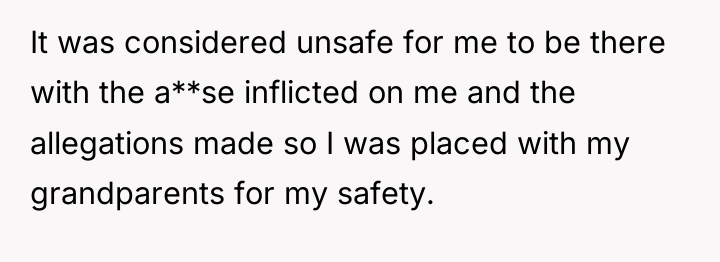 It was considered unsafe for me to be there with...
