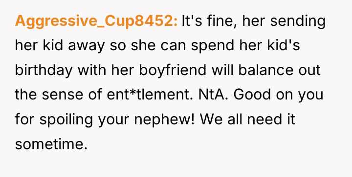 Aggressive_Cup8452 It's fine, her sending her kid away so she...