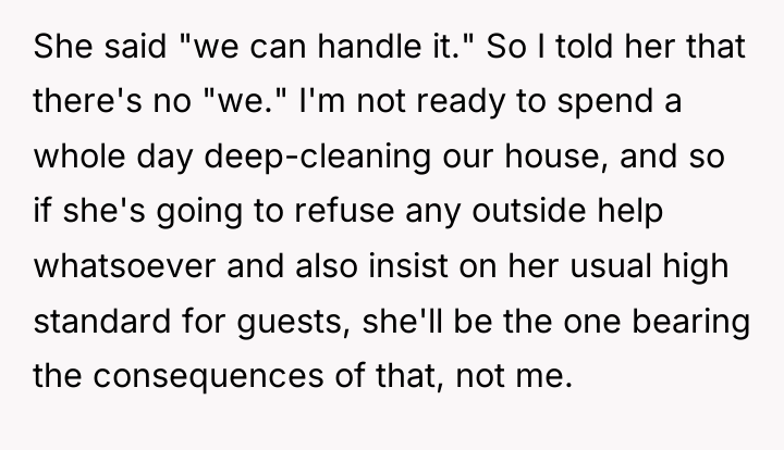 She said "we can handle it." So I told her...