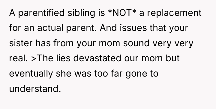 A parentified sibling is *NOT* a replacement for an actual...