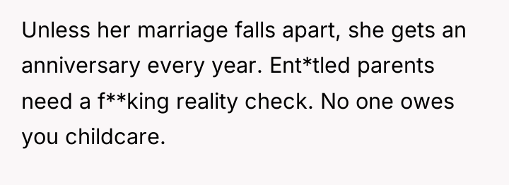 Unless her marriage falls apart, she gets an anniversary every...