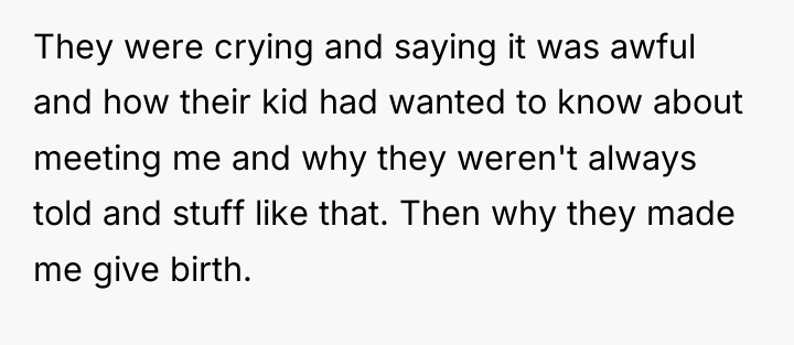 They were crying and saying it was awful and how...
