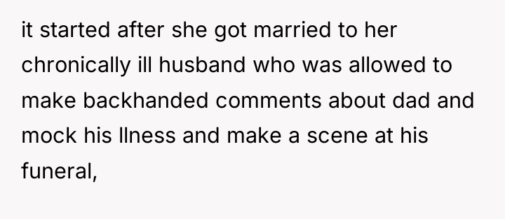 it started after she got married to her chronically ill...