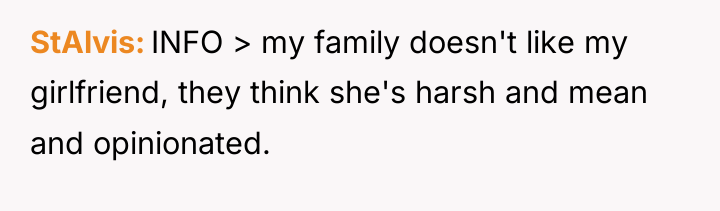StAlvis INFO > my family doesn't like my girlfriend, they...
