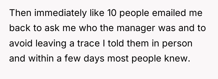 Then immediately like 10 people emailed me back to ask...