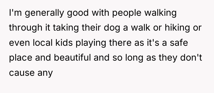 I'm generally good with people walking through it taking their...