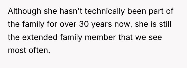 Although she hasn't technically been part of the family for...
