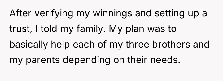 After verifying my winnings and setting up a trust, I...