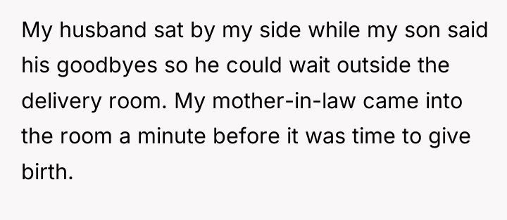 My husband sat by my side while my son said...
