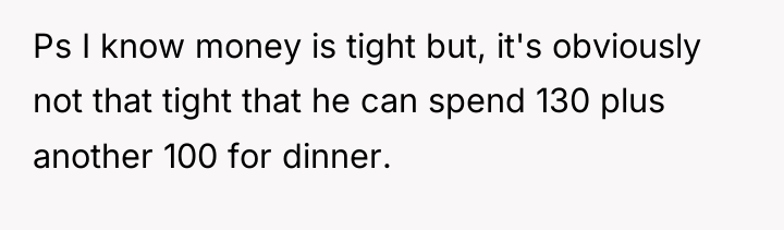 Ps I know money is tight but, it's obviously not...