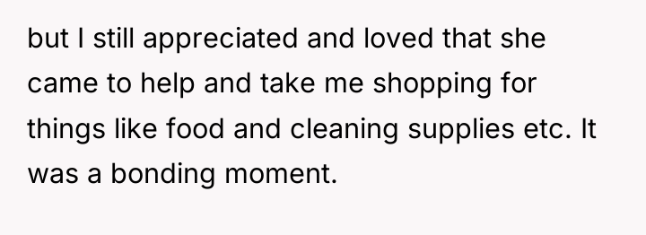 but I still appreciated and loved that she came to...