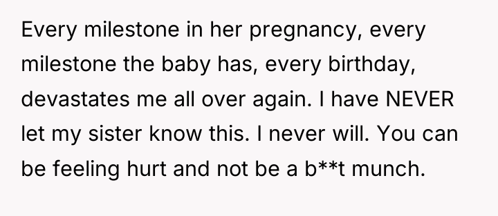 Every milestone in her pregnancy, every milestone the baby has,...