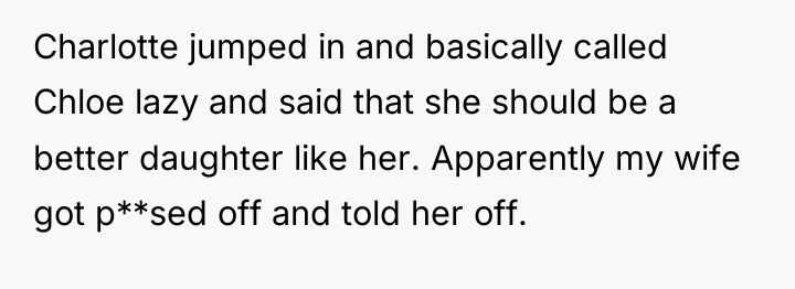 Charlotte jumped in and basically called Chloe lazy and said...