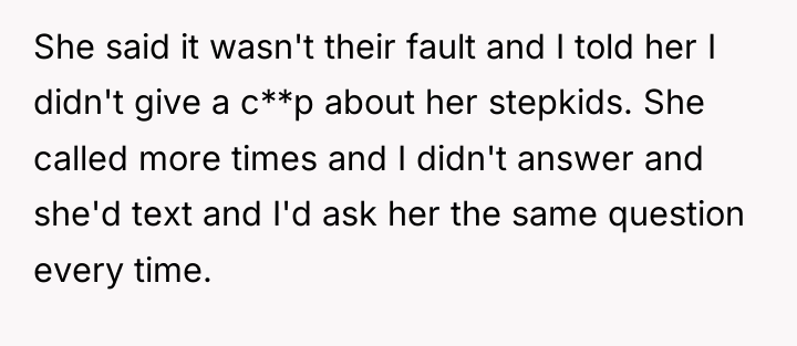 She said it wasn't their fault and I told her...