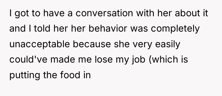 I got to have a conversation with her about it...