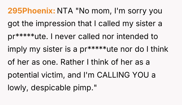 295Phoenix NTA "No mom, I'm sorry you got the impression...