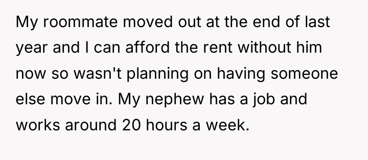 My roommate moved out at the end of last year...