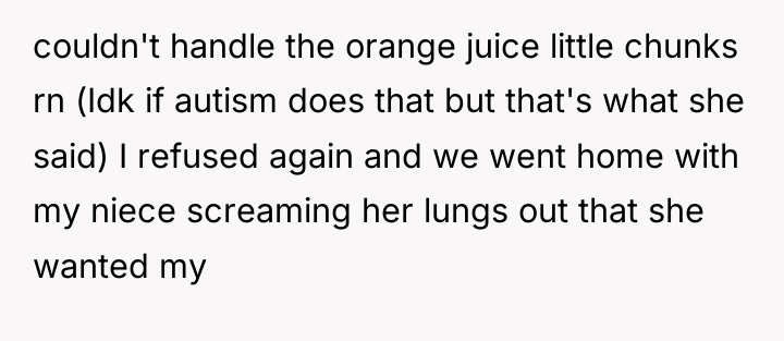 couldn't handle the orange juice little chunks rn (Idk if...