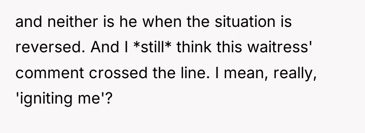 and neither is he when the situation is reversed. And...