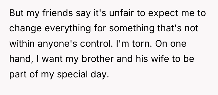But my friends say it's unfair to expect me to...