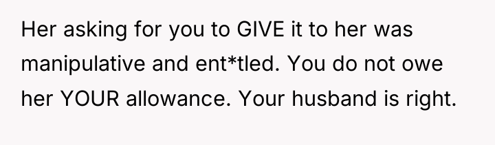 Her asking for you to GIVE it to her was...